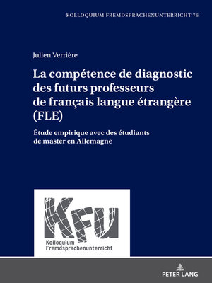 cover image of La compétence de diagnostic des futurs professeurs de français langue étrangère (FLE)